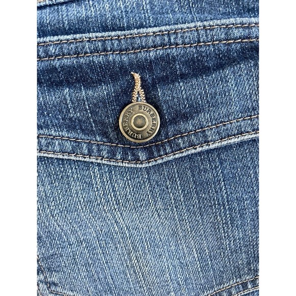 Burberry Womens Capri jeans pants size 8 inseam 22in blue EUC distressed - Picture 7 of 12